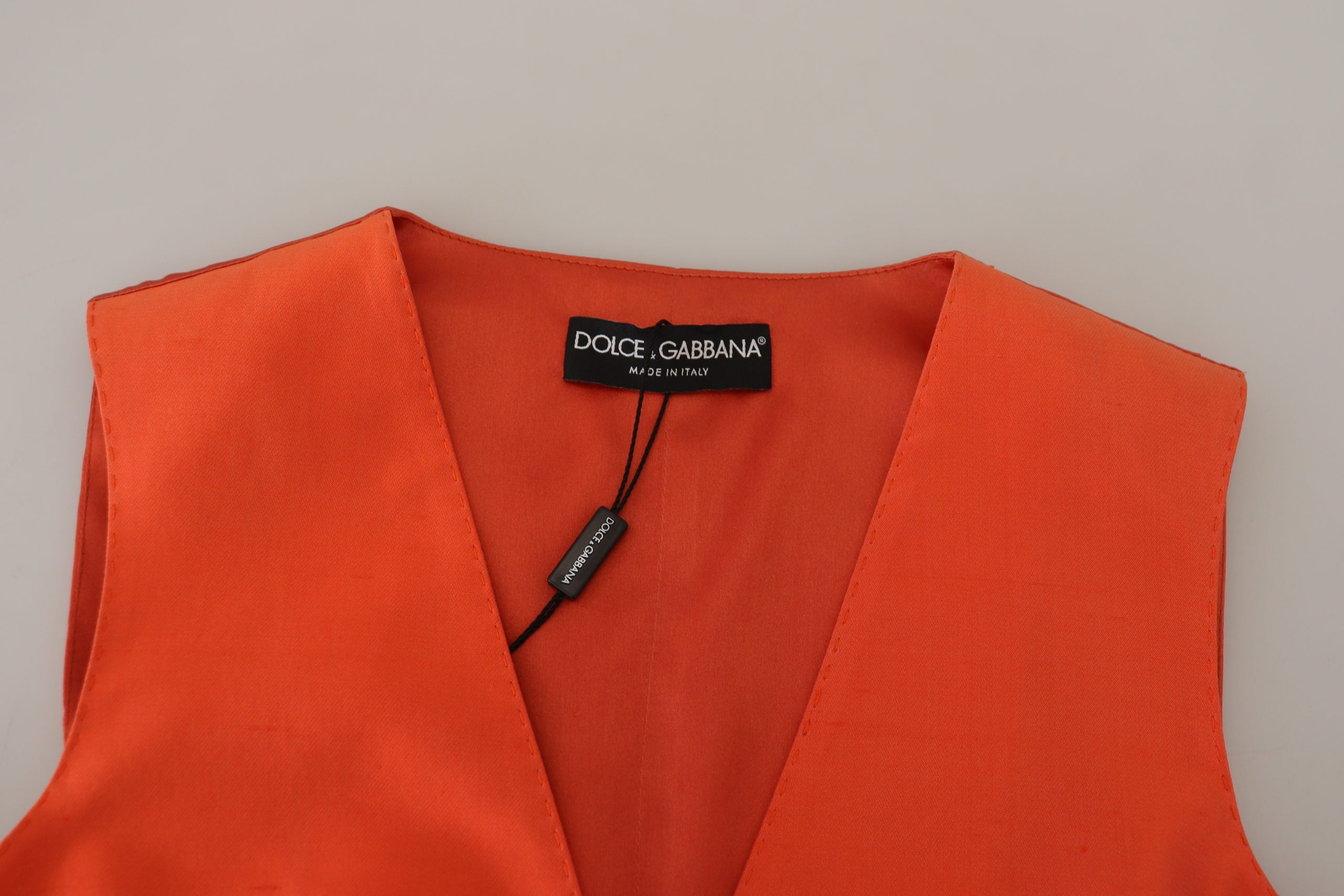 Dolce & Gabbana Orangefarbene ärmellose Weste Cropped Vest Top