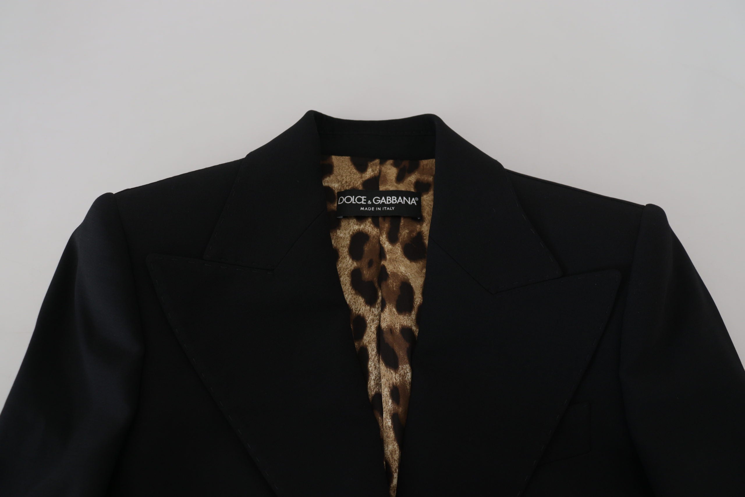 Dolce & Gabbana Schwarzer einreihig geschnittener Blazer Wolljacke