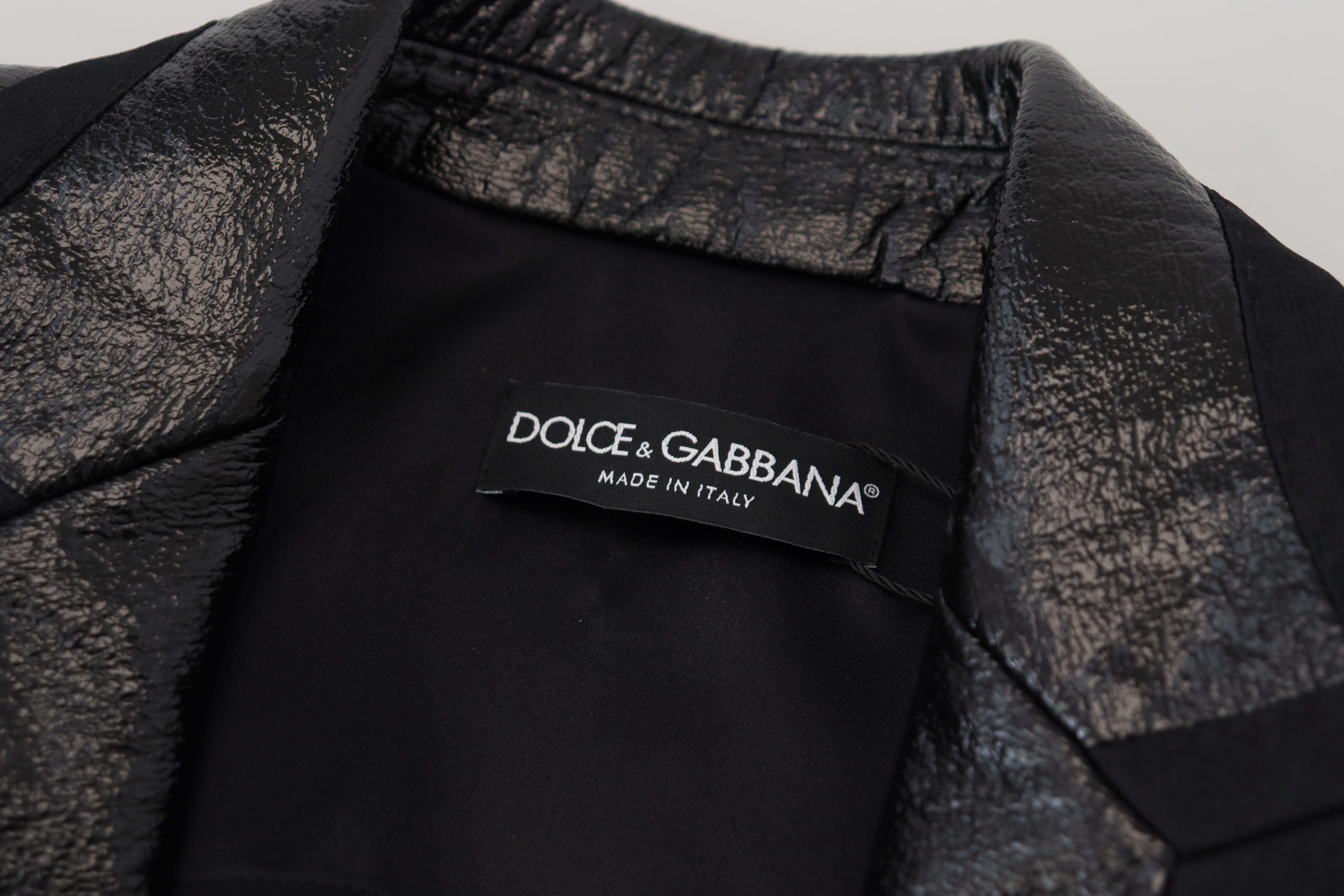 Dolce & Gabbana Schwarzer Langarm-Crop-Blazer Baumwolljacke