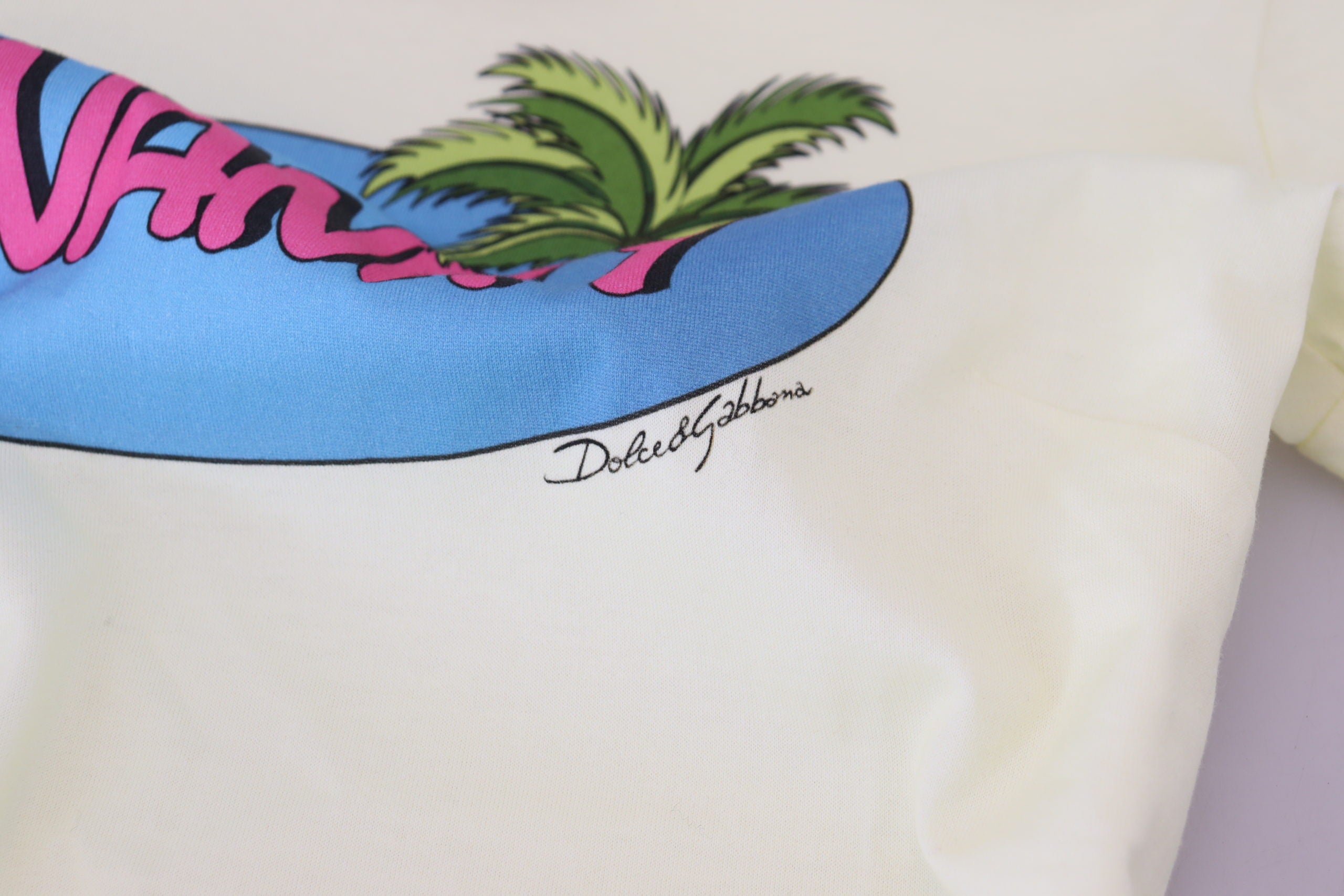 Dolce & Gabbana Gelbes Havanity Tee mit Rundhalsausschnitt Baumwoll-T-Shirt