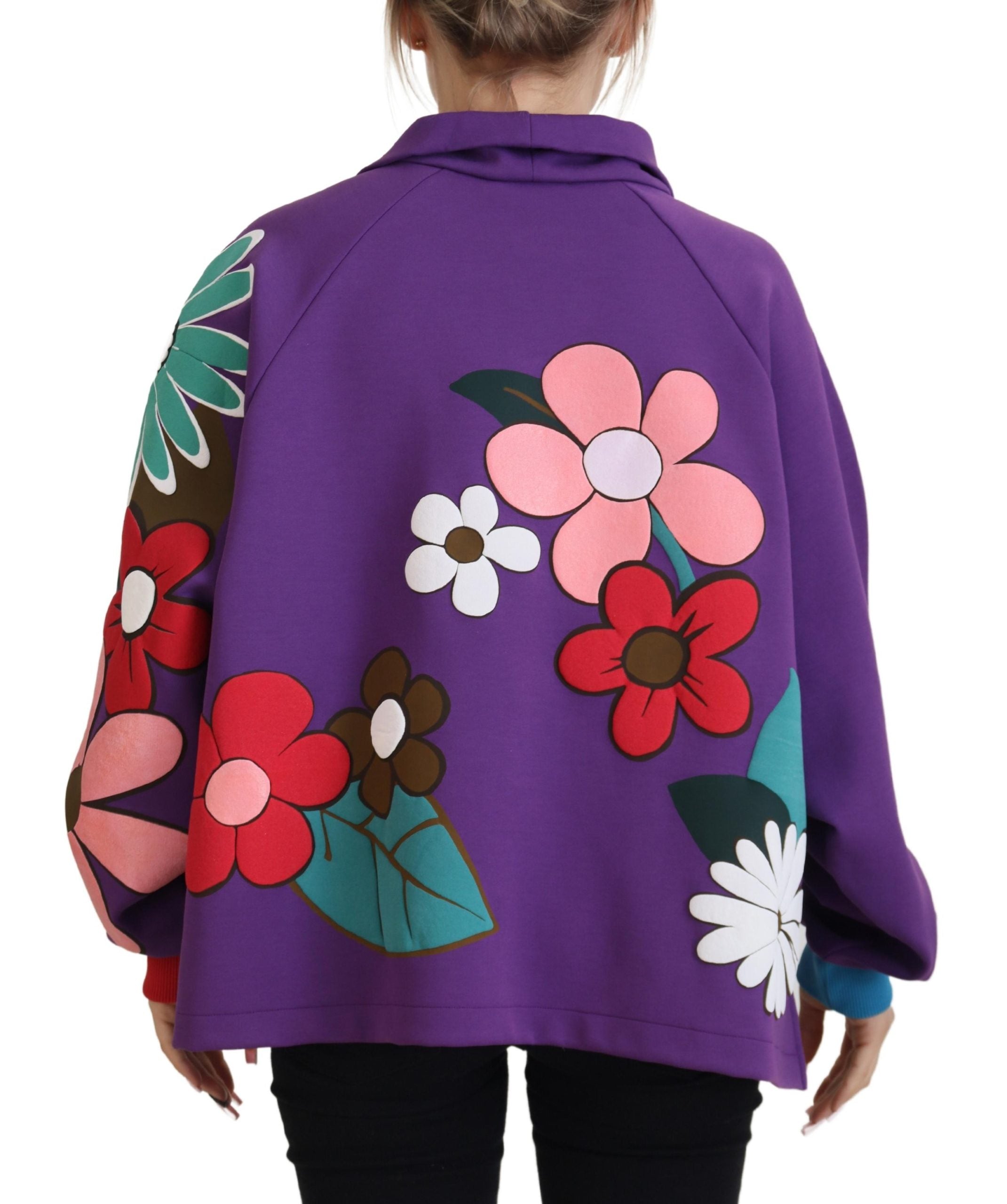 Dolce & Gabbana Lila Pullover aus Baumwolle mit Blumendruck