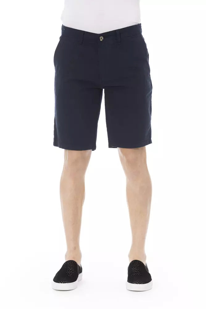 Baldinini Trend Blaue Baumwoll-Bermuda-Shorts für Herren