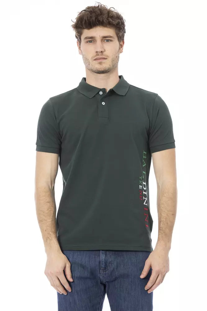 Baldinini Trend Grünes Baumwoll-Poloshirt für Männer