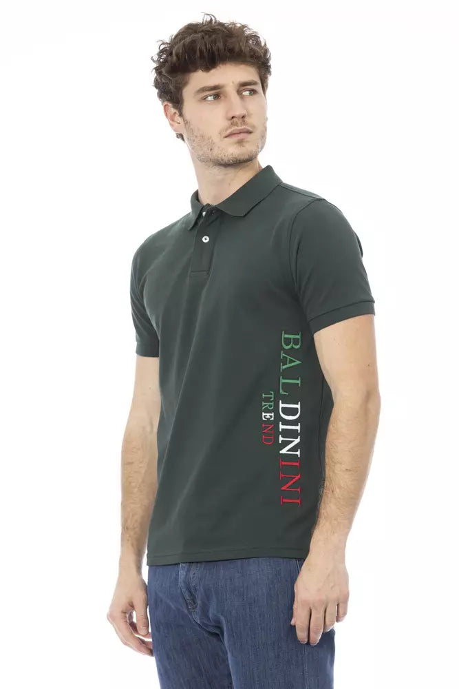 Baldinini Trend Grünes Baumwoll-Poloshirt für Männer