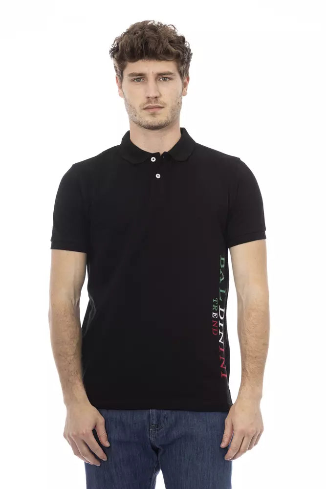 Baldinini Trend Schwarzes Baumwoll-Poloshirt für Herren