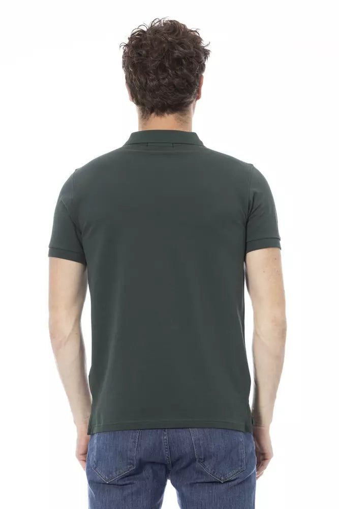 Baldinini Trend Grünes Baumwoll-Poloshirt für Männer
