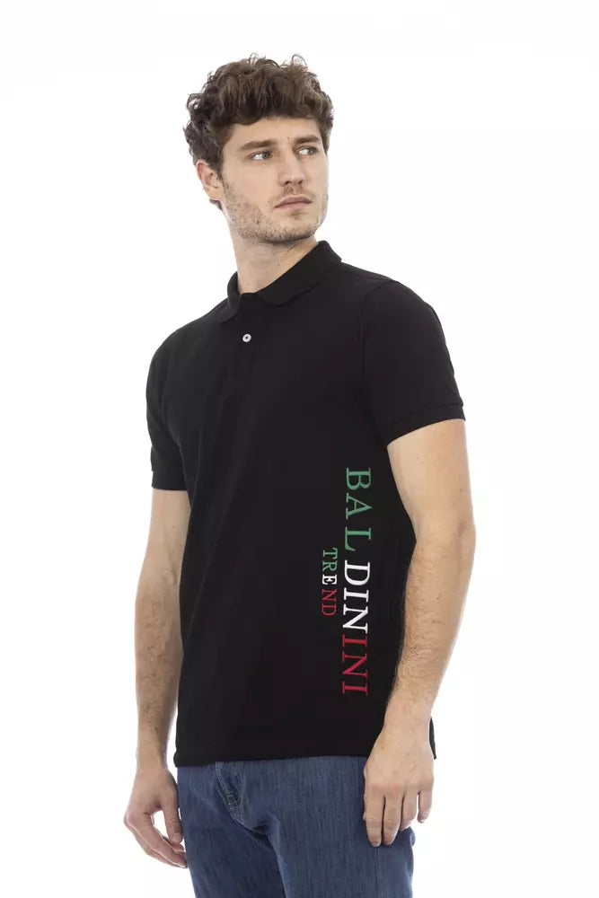 Baldinini Trend Schwarzes Baumwoll-Poloshirt für Herren