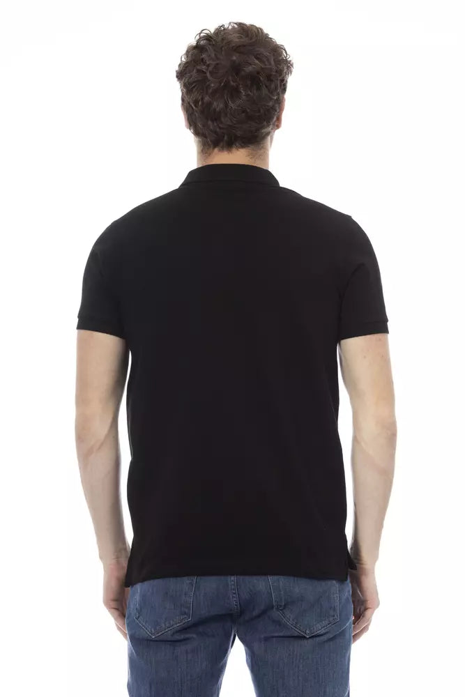 Baldinini Trend Schwarzes Baumwoll-Poloshirt für Herren