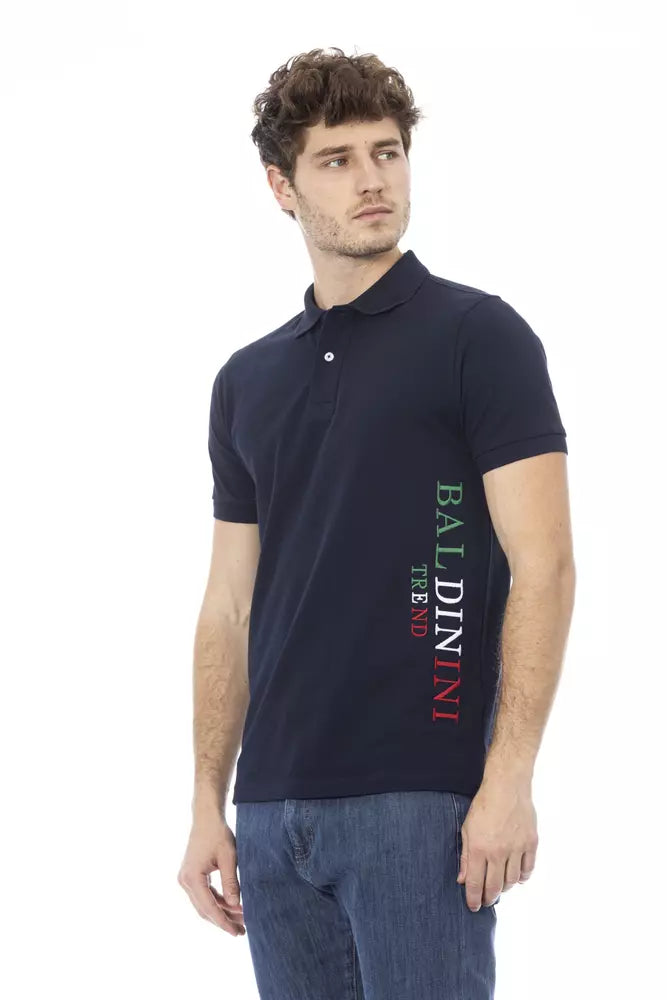 Baldinini Trend Blaues Baumwoll-Poloshirt für Männer