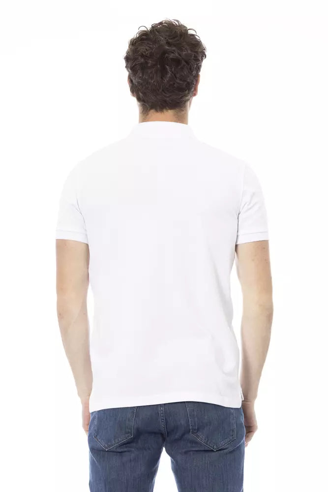 Baldinini Trend Weißes Baumwoll-Poloshirt für Männer