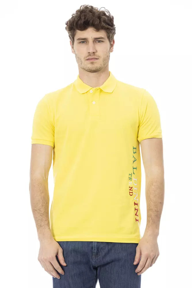 Baldinini Trend Gelbes Baumwoll-Poloshirt für Männer