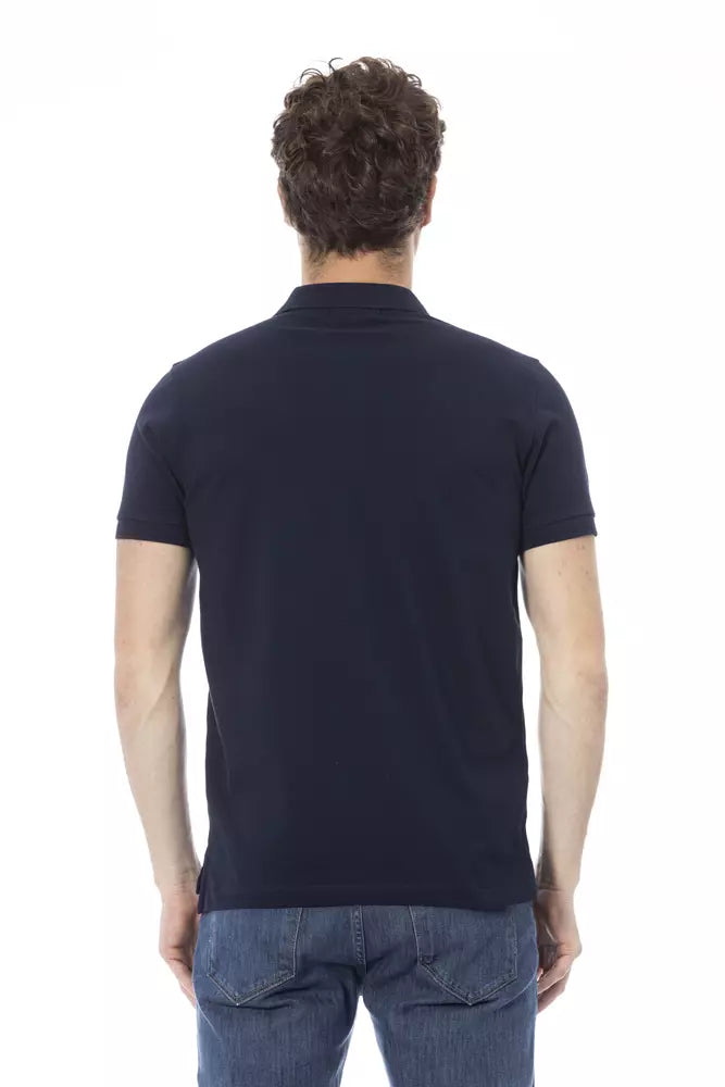 Baldinini Trend Blaues Baumwoll-Poloshirt für Männer