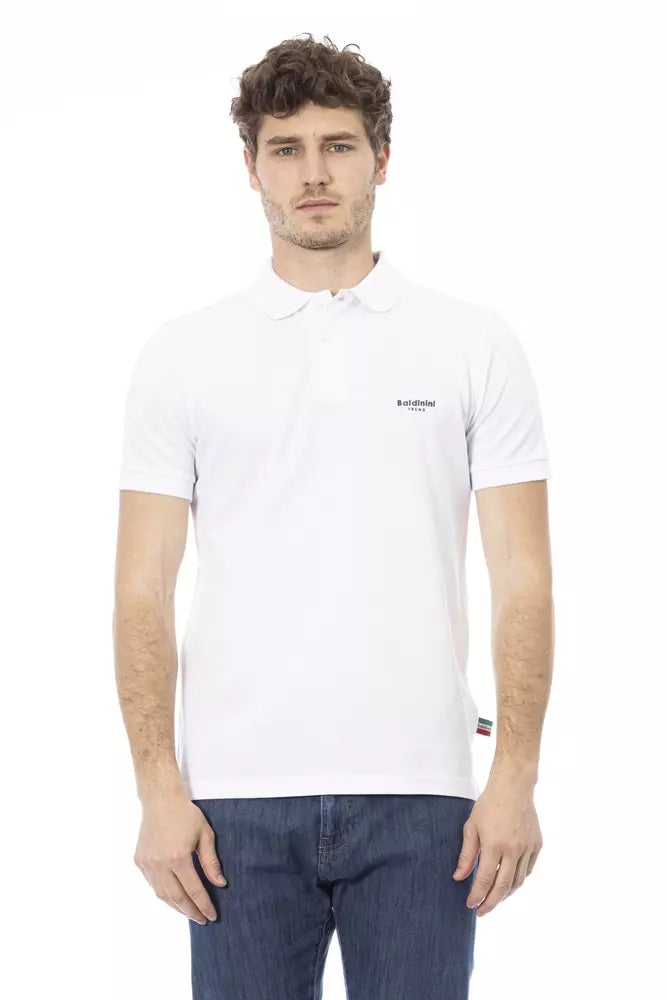 Baldinini Trend Weißes Baumwoll-Poloshirt für Männer