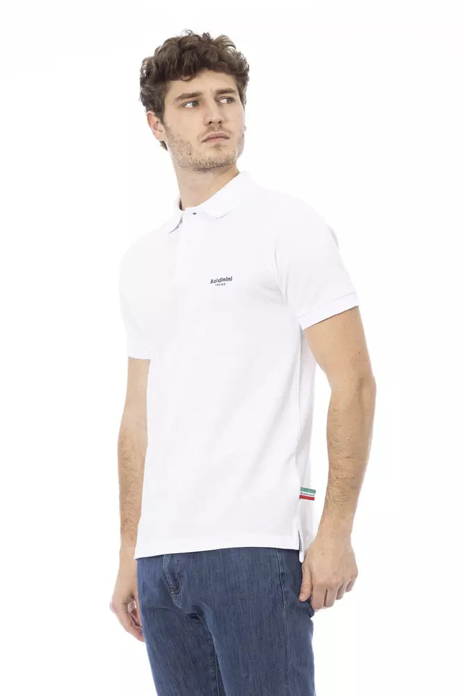 Baldinini Trend Weißes Baumwoll-Poloshirt für Männer