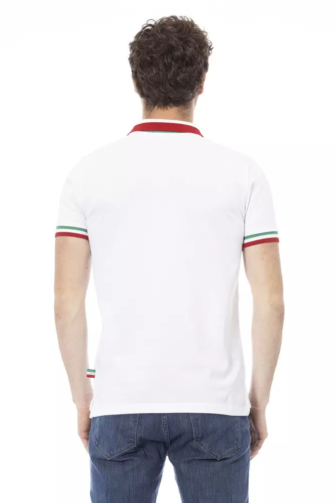 Baldinini Trend Weißes Baumwoll-Poloshirt für Männer