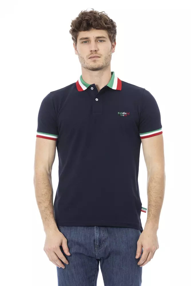 Baldinini Trend Blaues Baumwoll-Poloshirt für Herren