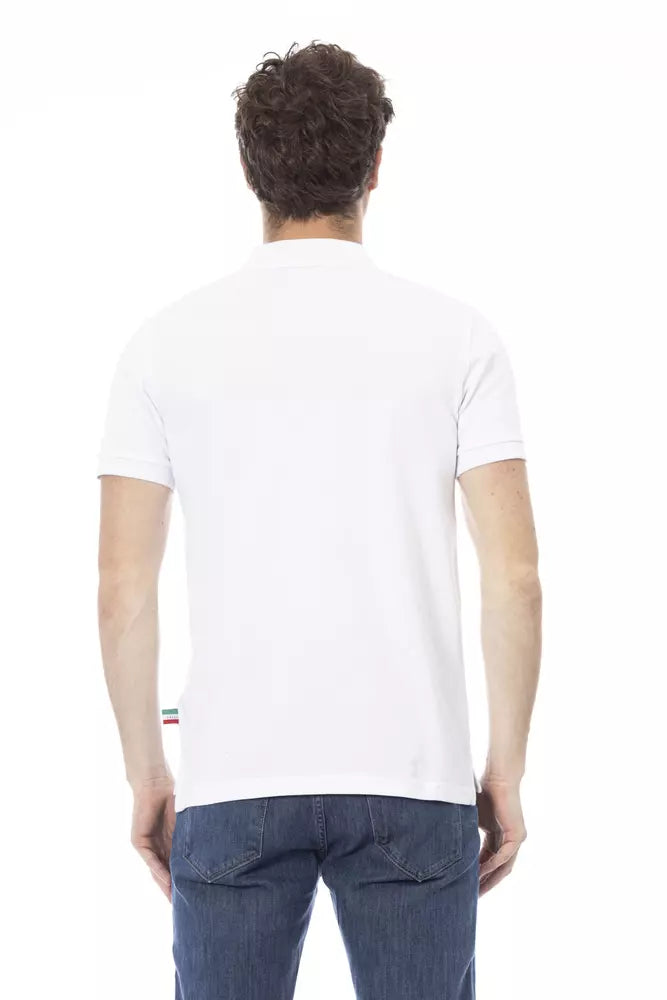 Baldinini Trend Weißes Baumwoll-Poloshirt für Männer