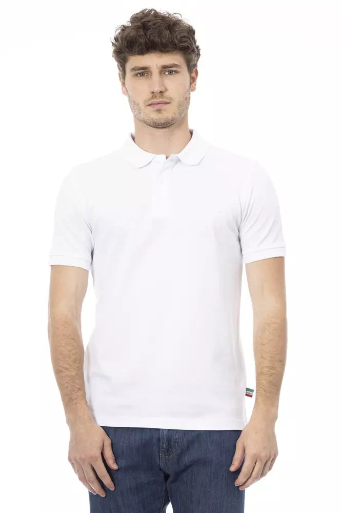 Baldinini Trend Weißes Baumwoll-Poloshirt für Männer