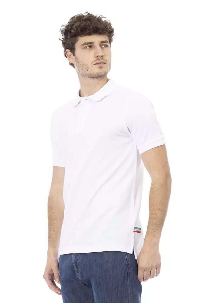 Baldinini Trend Weißes Baumwoll-Poloshirt für Männer