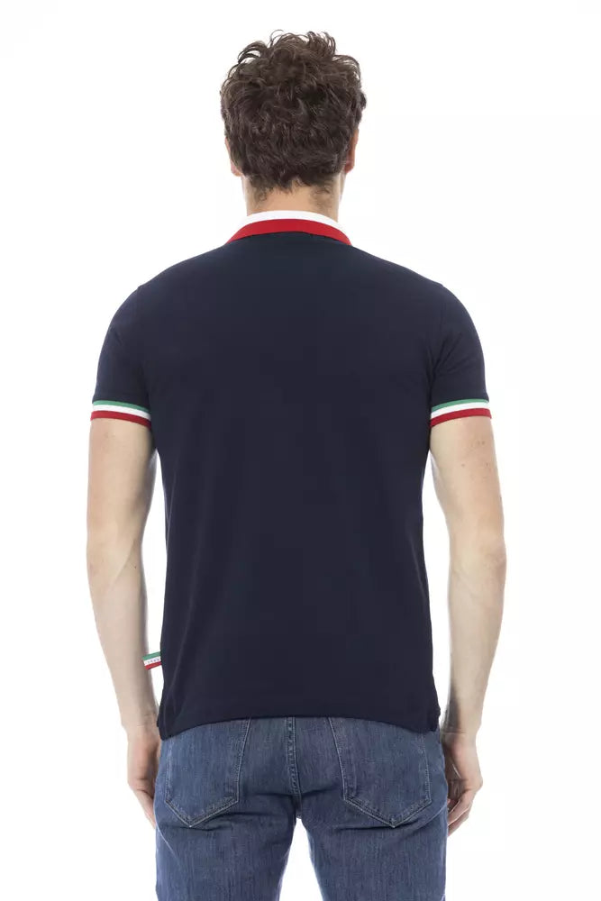Baldinini Trend Blaues Baumwoll-Poloshirt für Herren