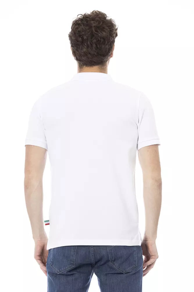 Baldinini Trend Weißes Baumwoll-Poloshirt für Männer