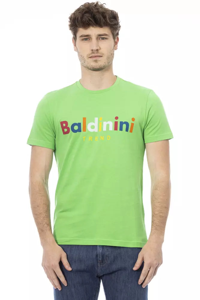 Baldinini Trend Grünes Baumwoll-T-Shirt für Herren