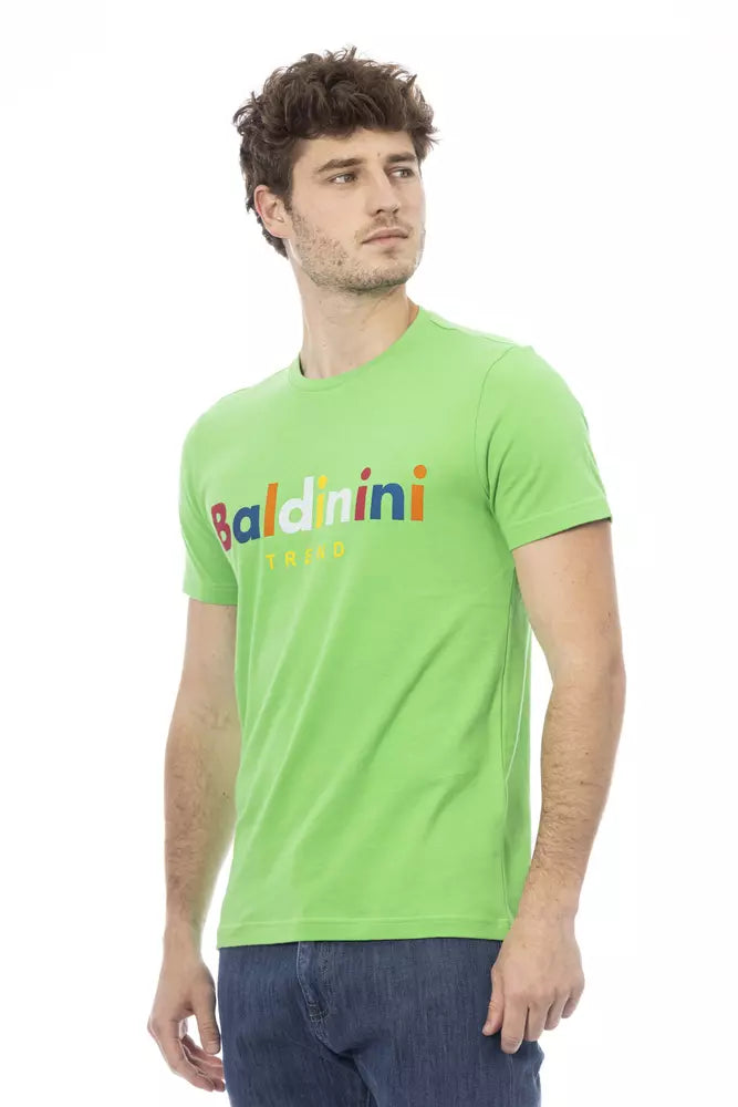 Baldinini Trend Grünes Baumwoll-T-Shirt für Herren