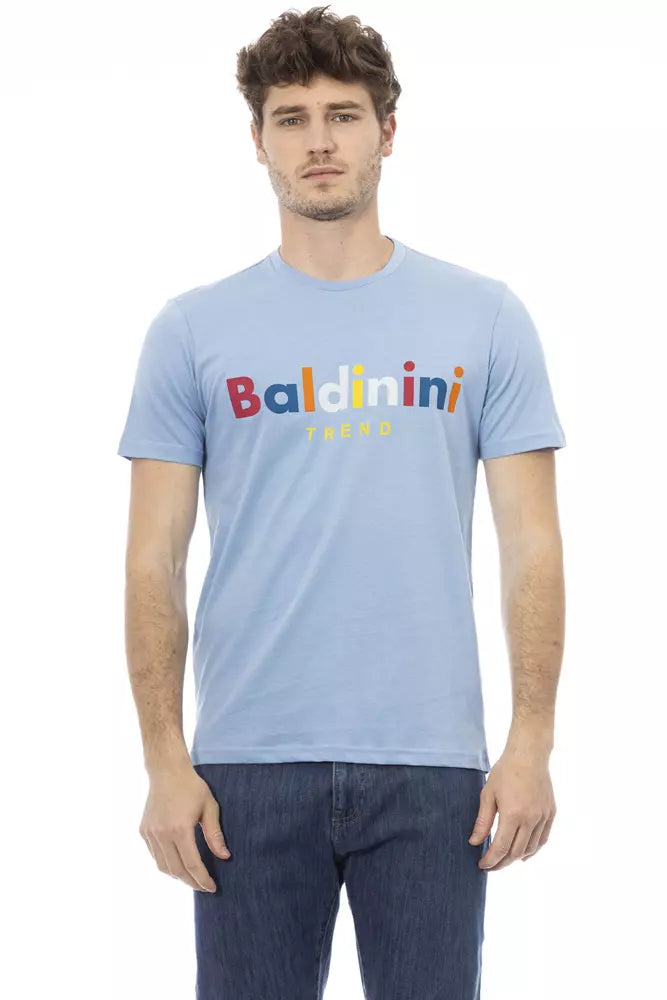 Baldinini Trend Hellblaues Baumwoll-T-Shirt für Herren