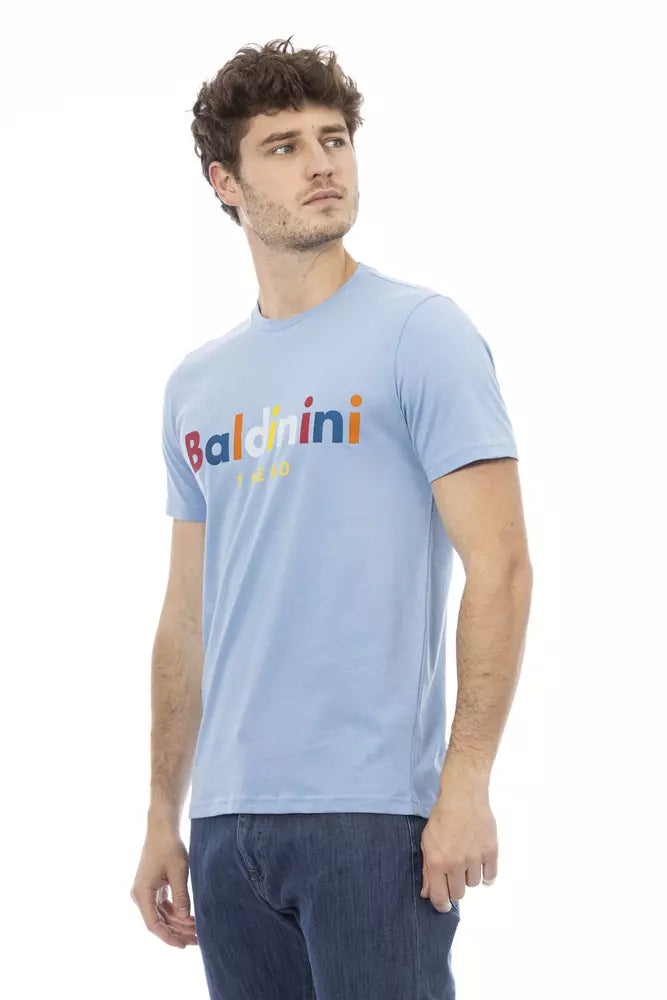 Baldinini Trend Hellblaues Baumwoll-T-Shirt für Herren