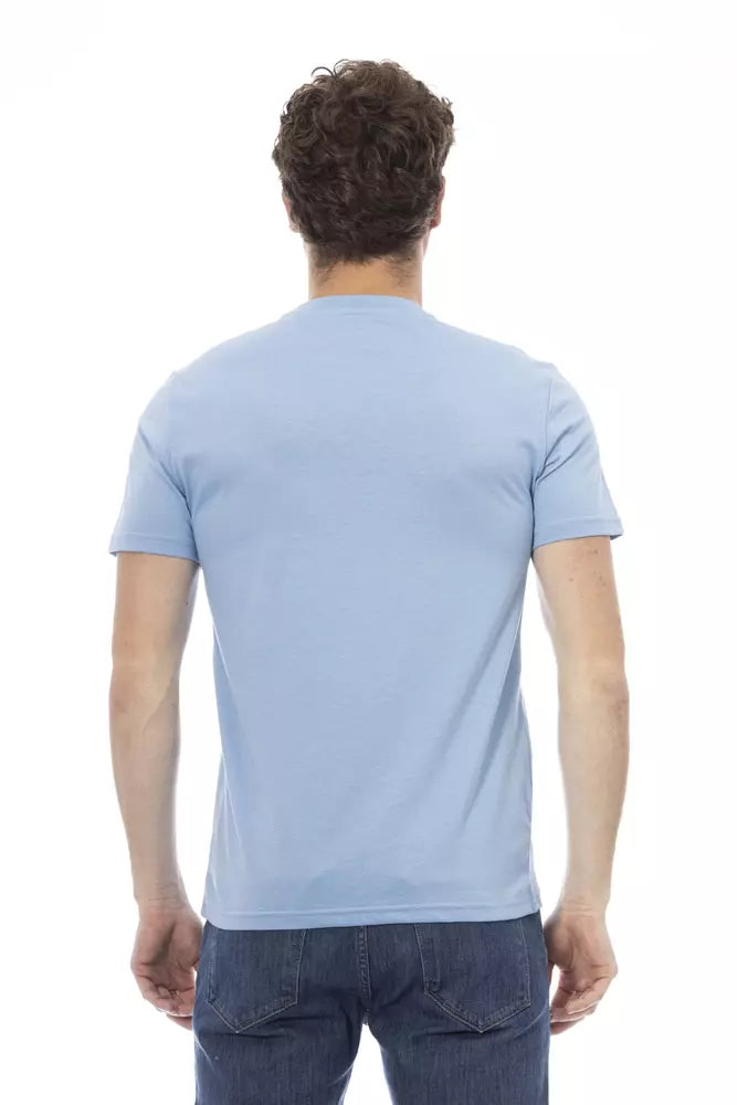 Baldinini Trend Hellblaues Baumwoll-T-Shirt für Herren