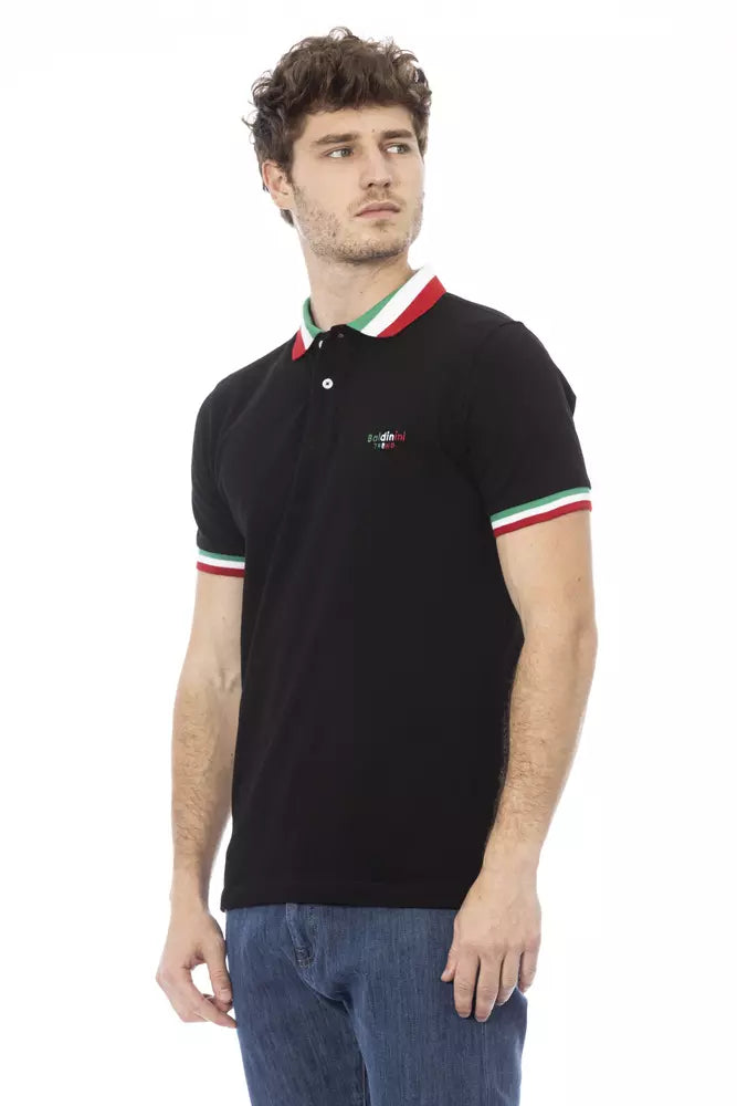 Baldinini Trend Schwarzes Baumwoll-Poloshirt für Männer