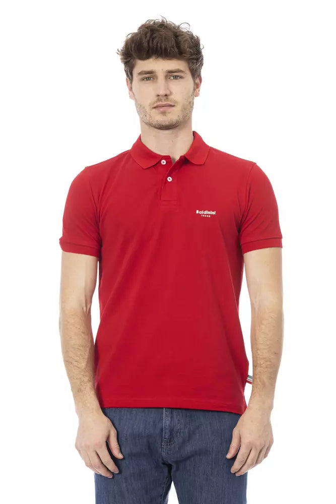 Baldinini Trend Rotes Baumwoll-Poloshirt für Männer