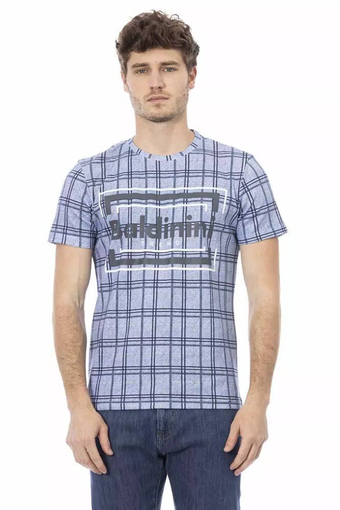 Baldinini Trend Hellblaues Baumwoll-T-Shirt für Herren