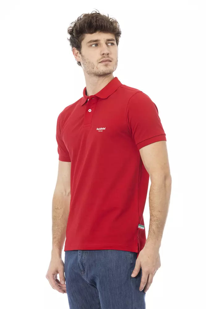 Baldinini Trend Rotes Baumwoll-Poloshirt für Männer