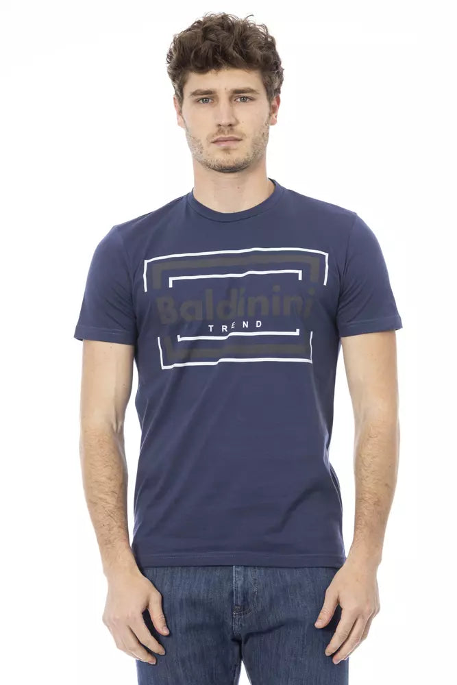 Baldinini Trend Blaues Baumwoll-T-Shirt für Herren