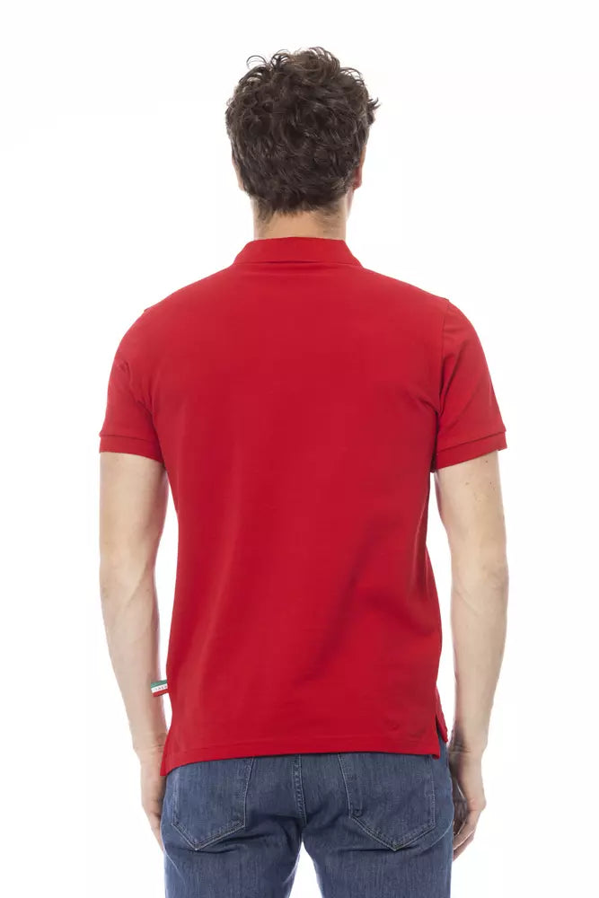 Baldinini Trend Rotes Baumwoll-Poloshirt für Männer