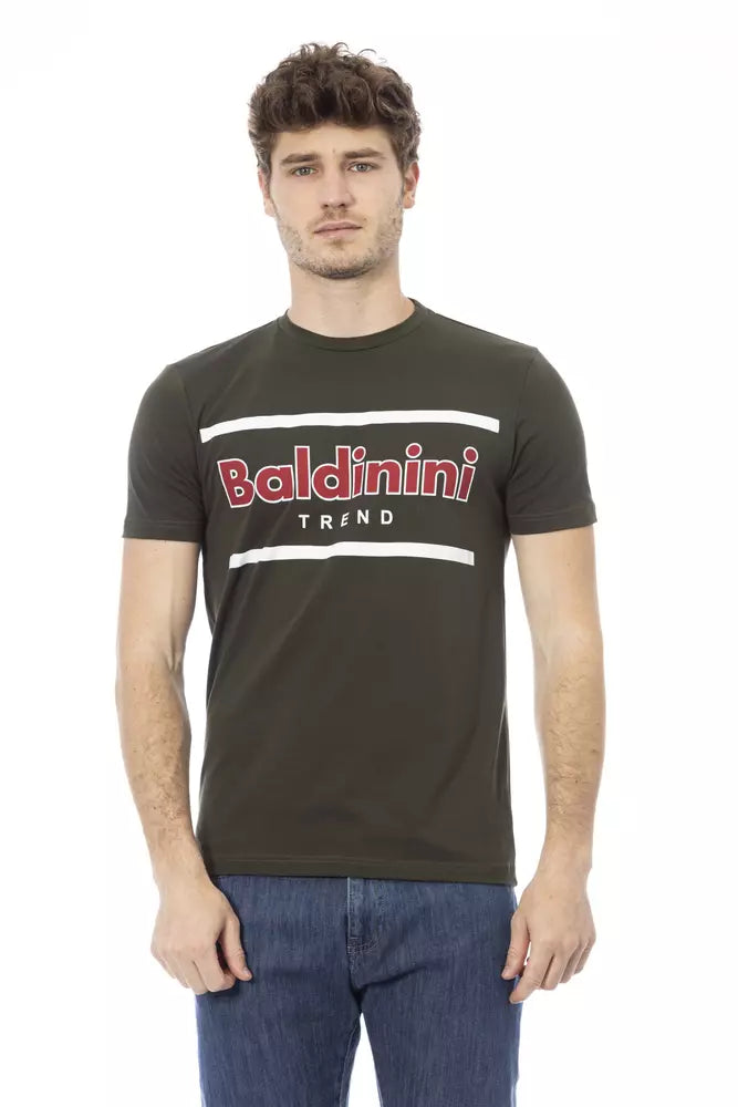 Baldinini Trend Grünes Baumwoll-T-Shirt für Herren