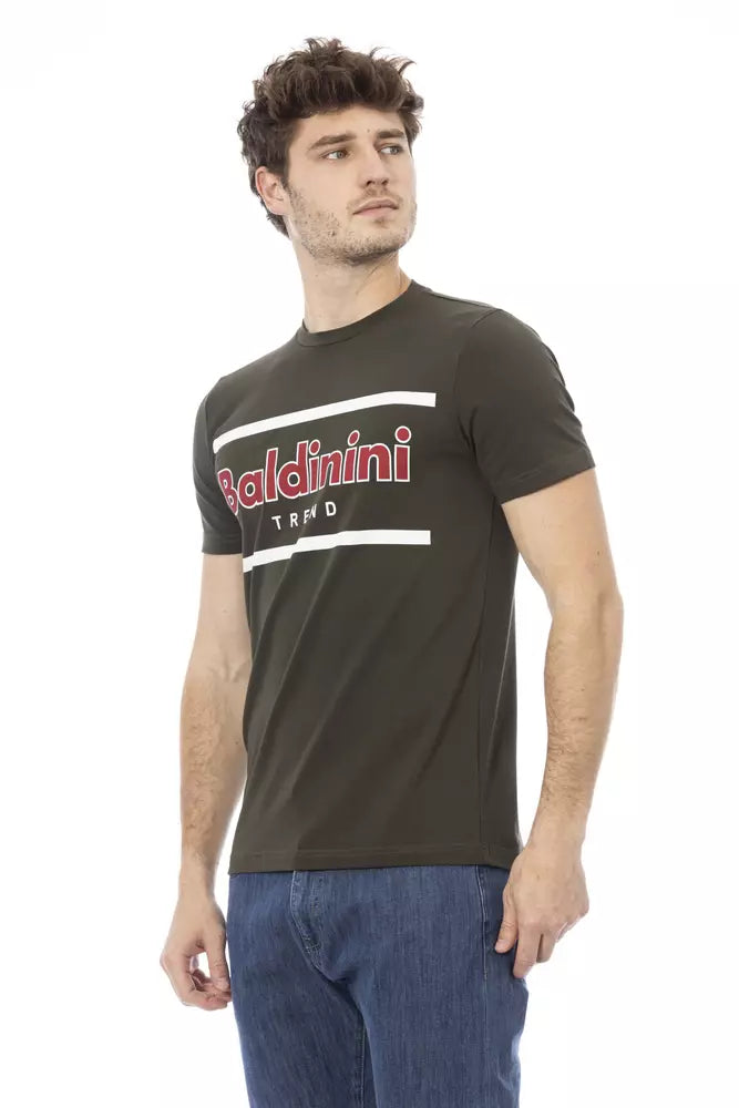 Baldinini Trend Grünes Baumwoll-T-Shirt für Herren