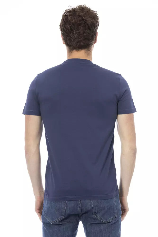 Baldinini Trend Blaues Baumwoll-T-Shirt für Herren