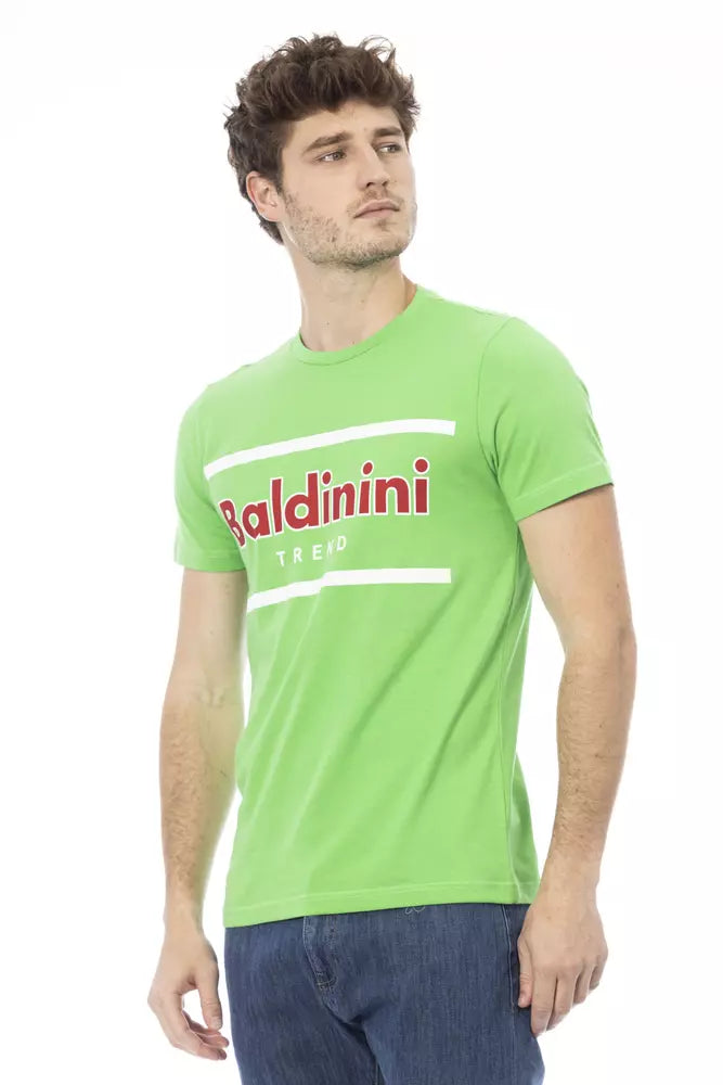 Baldinini Trend Grünes Baumwoll-T-Shirt für Herren