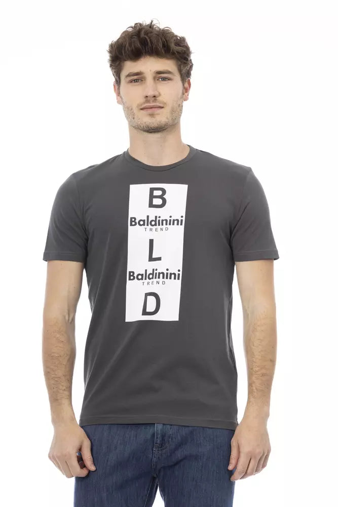 Baldinini Trend Graues Baumwoll-T-Shirt für Herren