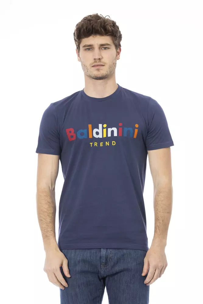 Baldinini Trend Blaues Baumwoll-T-Shirt für Herren
