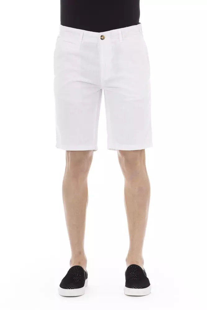 Baldinini Trend Weiße Baumwoll-Bermuda-Shorts für Herren