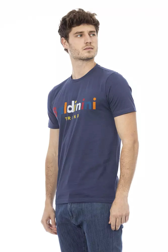 Baldinini Trend Blaues Baumwoll-T-Shirt für Herren