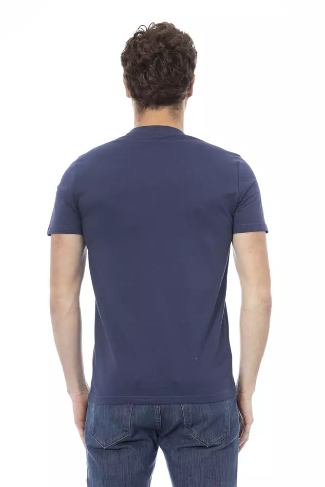 Baldinini Trend Blaues Baumwoll-T-Shirt für Herren