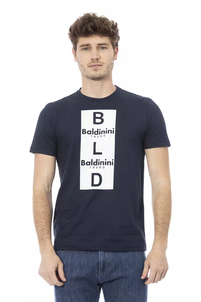 Baldinini Trend Blaues Baumwoll-T-Shirt für Herren
