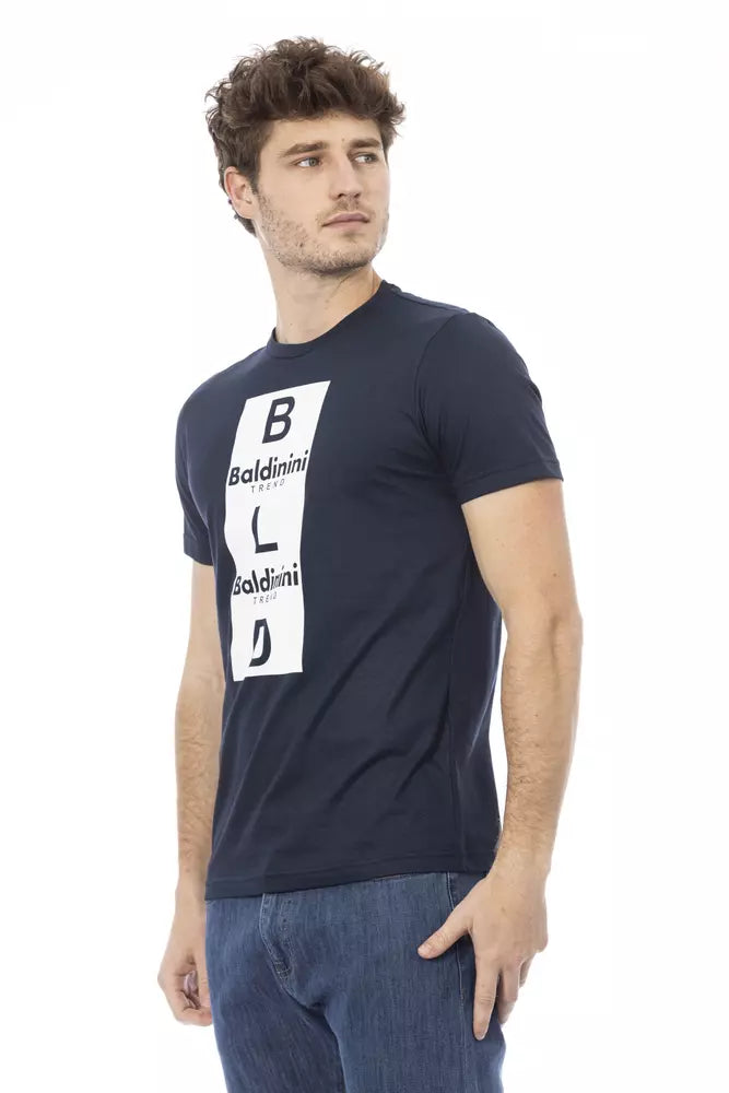 Baldinini Trend Blaues Baumwoll-T-Shirt für Herren