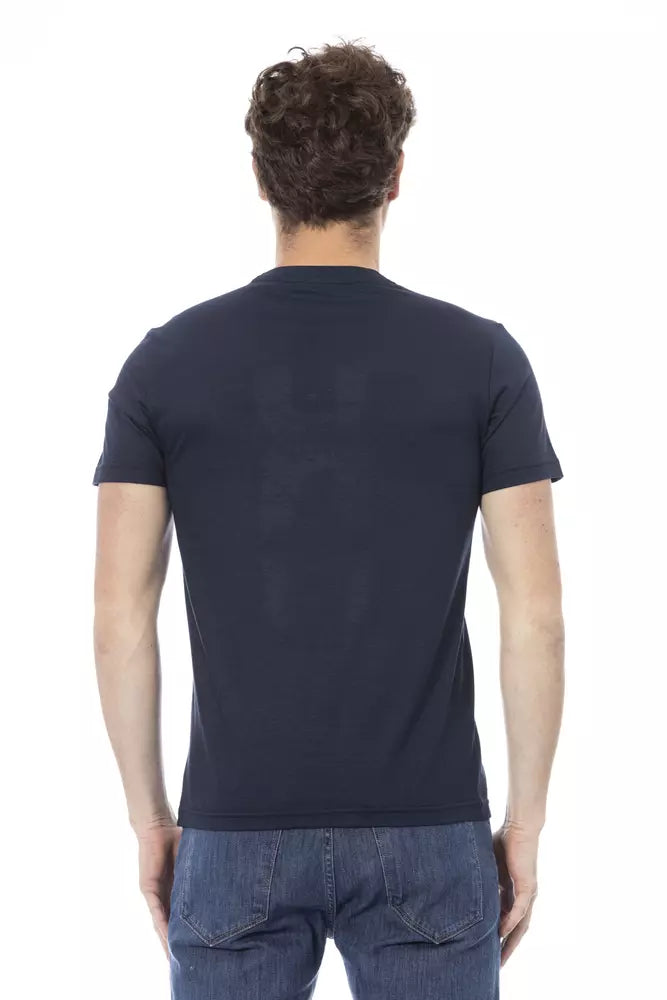 Baldinini Trend Blaues Baumwoll-T-Shirt für Herren