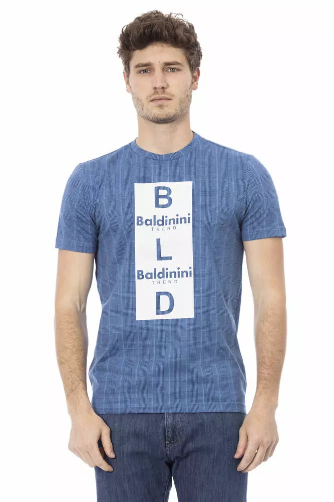 Baldinini Trend Hellblaues Baumwoll-T-Shirt für Herren