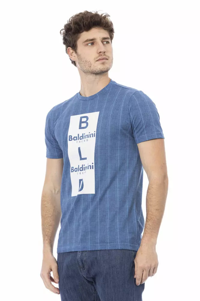 Baldinini Trend Hellblaues Baumwoll-T-Shirt für Herren